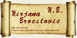 Mirjana Broćilović vizit kartica